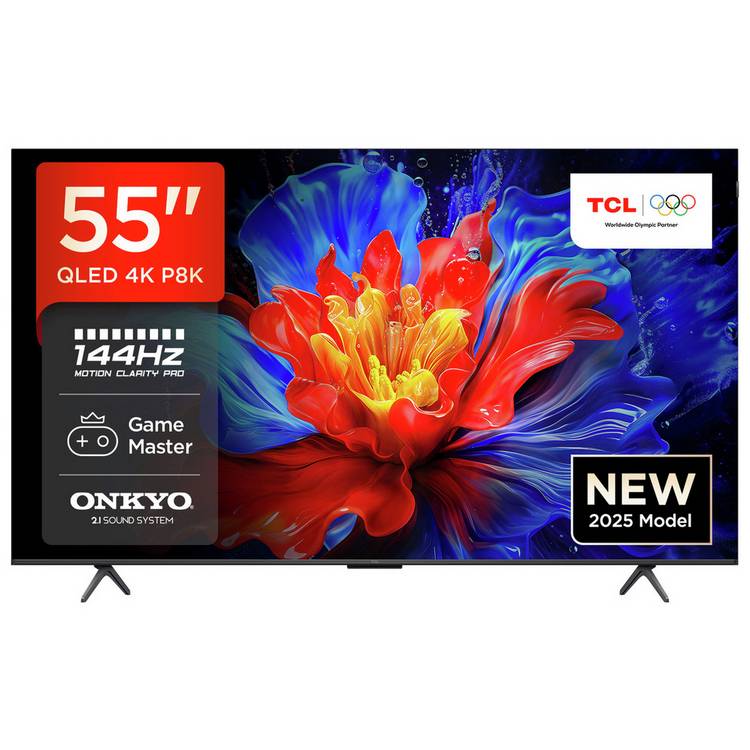 TCL Smart 4K QLED TV 55P8K-UK 55 inch - British product