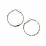 Freedom silver hoop earrings knife edge 40mm, imported from the UK