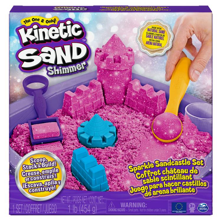Kinetic Sand Shimmer Sparkle Sandcastle Set 453g (British brand)