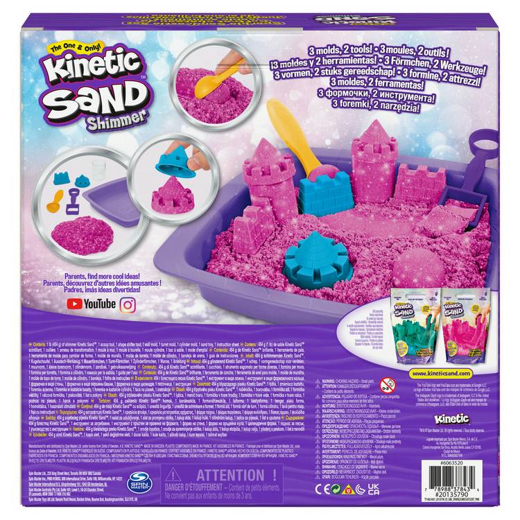 Kinetic Sand Shimmer Sparkle Sandcastle Set 453g (British brand)