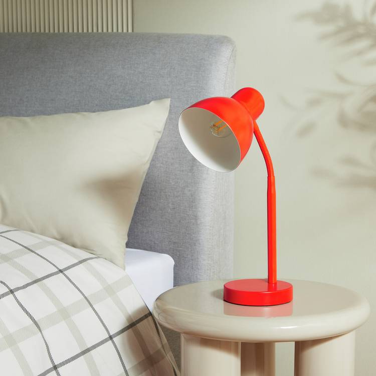 Argos Home desk lamp in red with flexible neck (British brand)