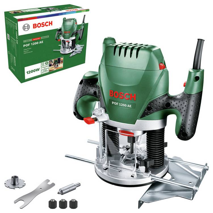 Bosch 1200W plunge router with dust extraction - British product