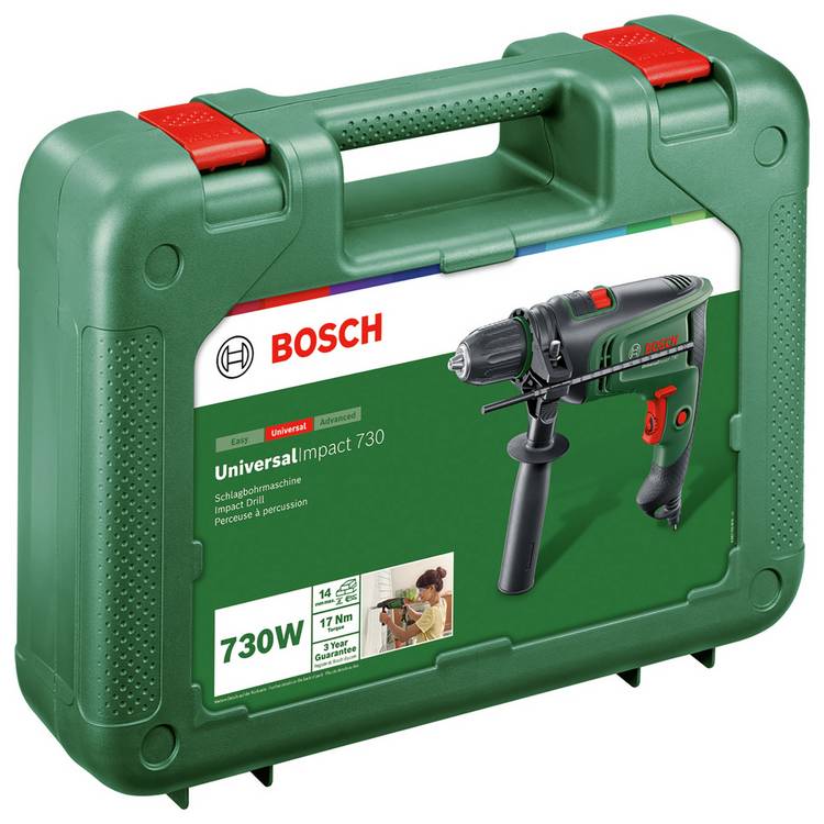Bosch impact hammer drill corded 730W, UK version