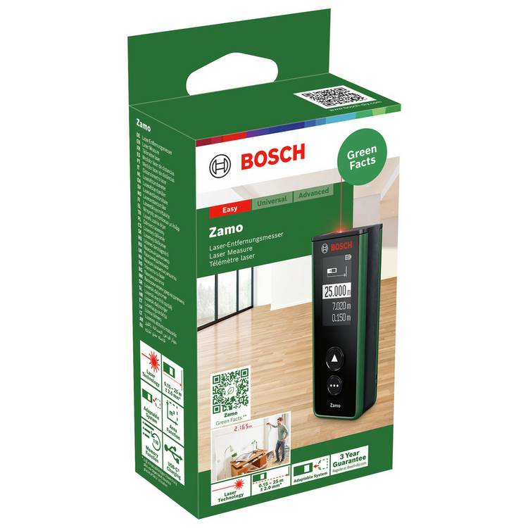 Bosch Zamo laser distance measure 25m - British product