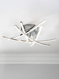 Amari chrome 5 arm flush ceiling light, UK version