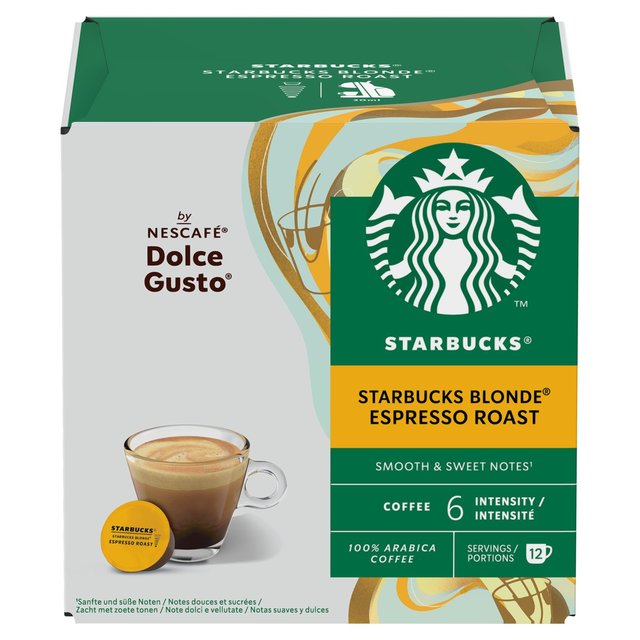 STARBUCKS Blonde Espresso Roast Coffee Pods by NESCAFE Dolce Gusto   12 per pack GOODS M&S