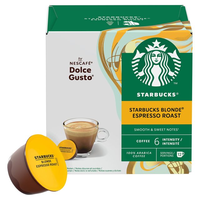 STARBUCKS Blonde Espresso Roast Coffee Pods by NESCAFE Dolce Gusto   12 per pack GOODS M&S