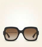 Gucci tortoiseshell sunglasses oversized gold-tone logo, UK version