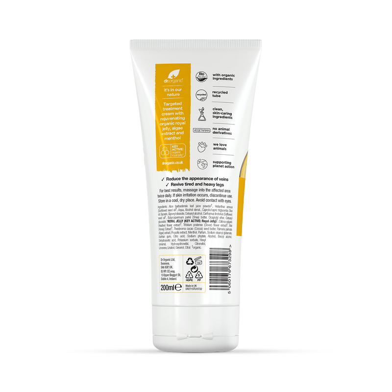 Dr Organic Royal Jelly Leg & Vein Cream 200ml - British product