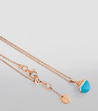 Marli New York rose gold diamond turquoise pendant, UK version