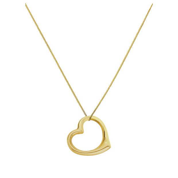 Revere 9ct gold floating heart pendant 18 inch, UK version