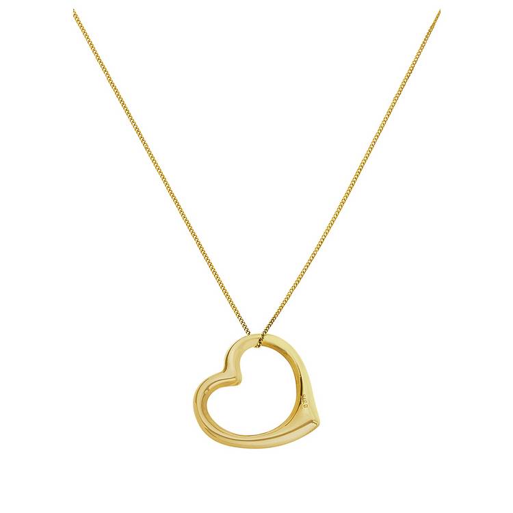 Revere 9ct gold floating heart pendant 18 inch, UK version
