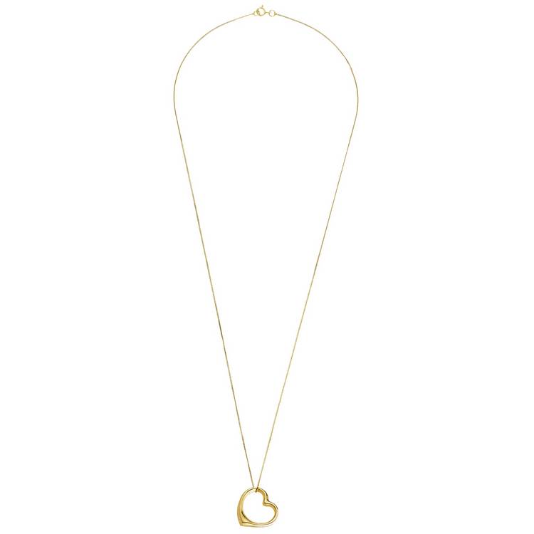 Revere 9ct gold floating heart pendant 18 inch, UK version