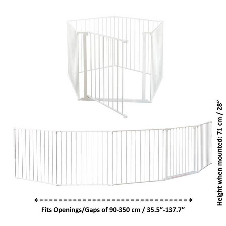 Scandinavian pet pen with wall fittings white, UK version
