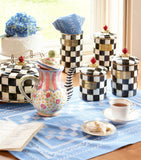 MacKenzie-Childs small enamel canister Courtly Check, UK version