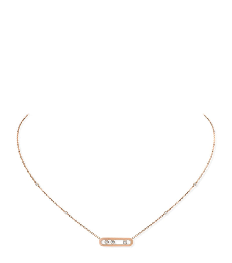 Messika Move Classique pink gold diamond necklace 0.14ct - British product