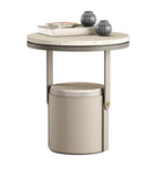 Frato Beppu marble side table with travertine top, UK version