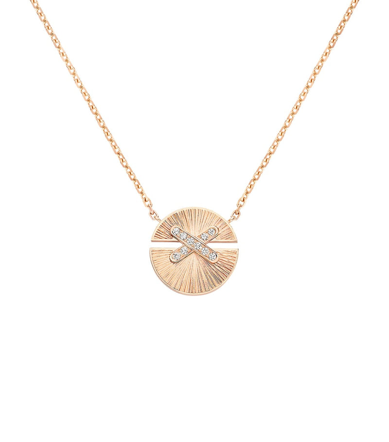 Chaumet small rose gold diamond pendant necklace (British brand)