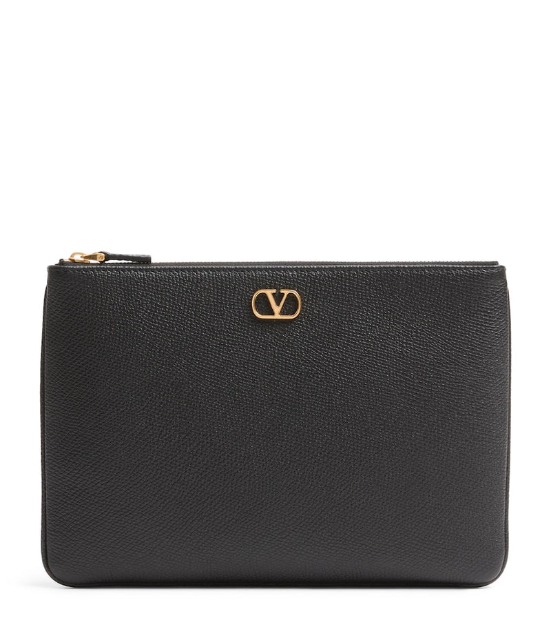 Valentino Garavani leather VLogo Signature pouch medium (British brand)