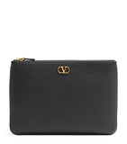 Valentino Garavani leather VLogo Signature pouch medium (British brand)