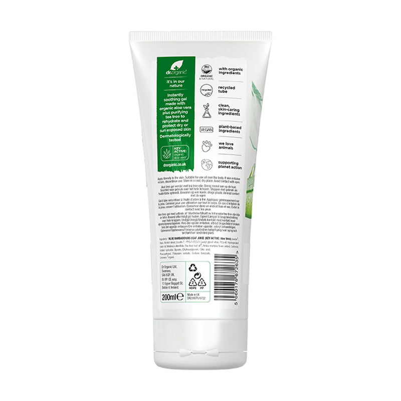 Dr Organic Aloe Vera Gel with Tea Tree 200ml - British product