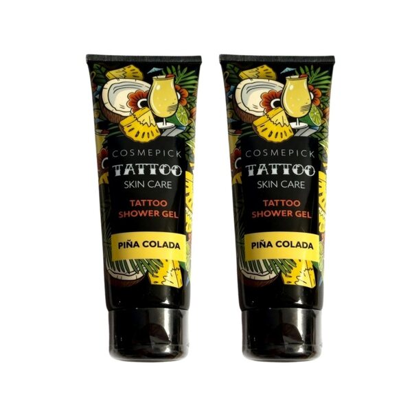 COSMEPICK Tattoo Shower Gel Pina Colada 2x200ml (British brand)