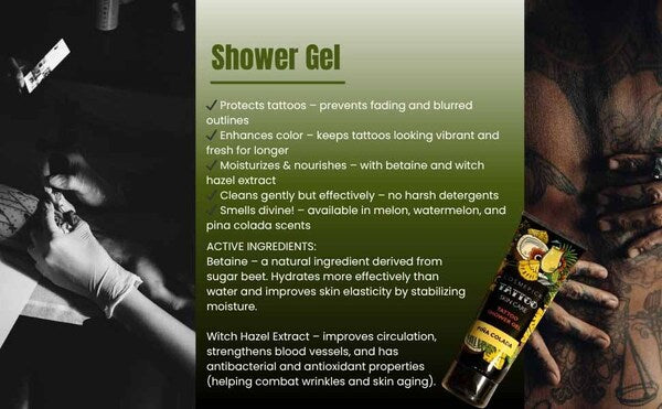 COSMEPICK Tattoo Shower Gel Pina Colada 2x200ml (British brand)