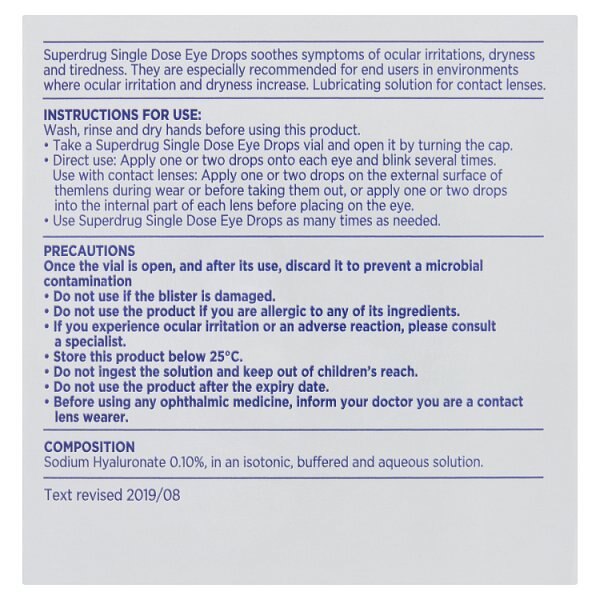 Superdrug Advanced Dry Eye Single Drops 20 x 0,35ml GOODS Superdrug