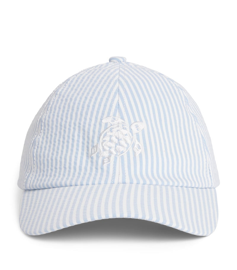 Vilebrequin seersucker stripe turtle baseball cap (British brand)