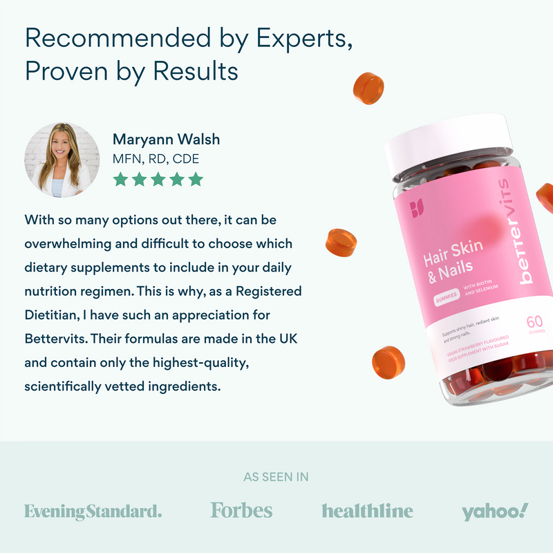 Bettervits hair skin nails gummies 60s (British brand)