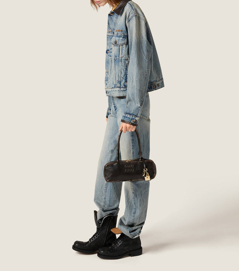 Miu Miu Leather Beau top-handle bag, imported from the UK