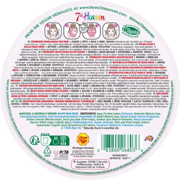 7th Heaven strawberry cream bubble face mask - British product