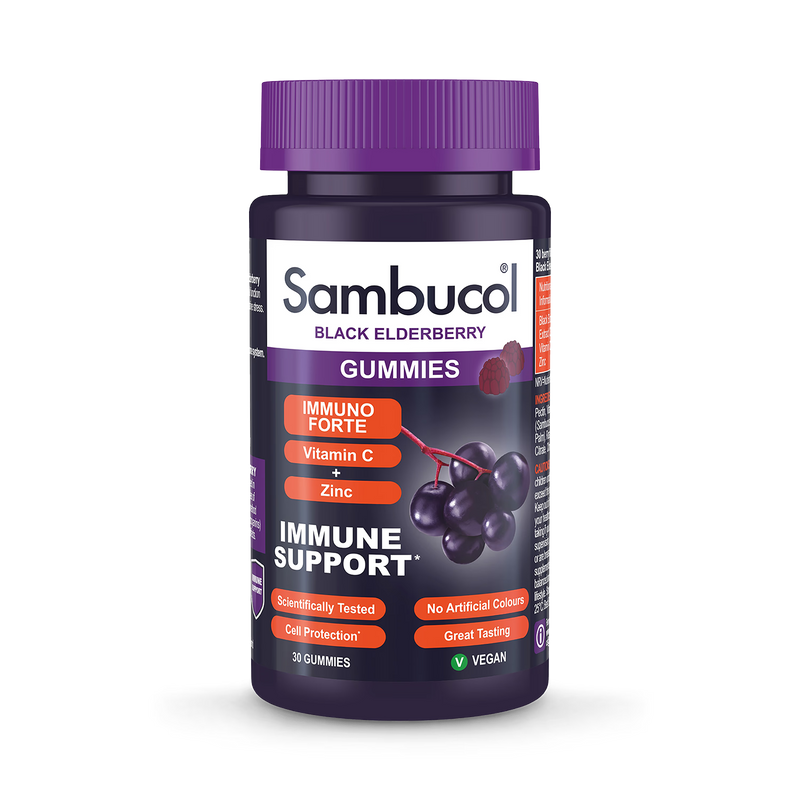 Sambucol Immuno Forte Black Elderberry gummies 30 count (British brand)