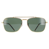 Ray-Ban New Caravan gold sunglasses with green lenses, UK version