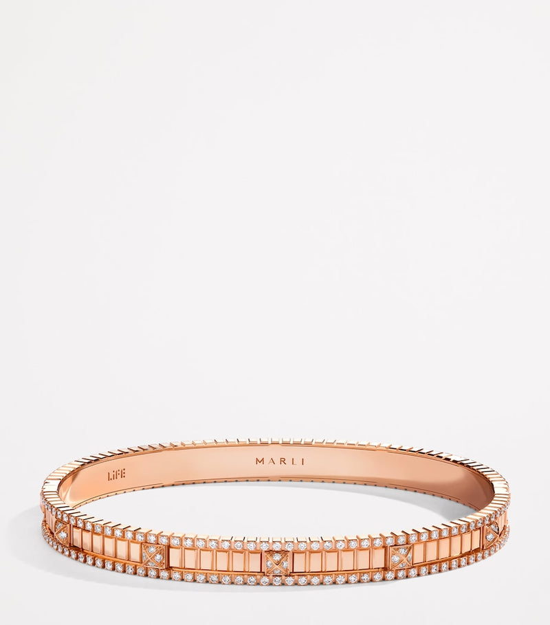 Marli New York rose gold diamond LIFE bangle, UK version