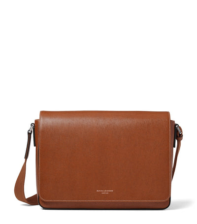 Harrods Aspinal of London Leather Reporter Messenger Bag- Buy online at McGrocer