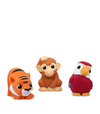 Tonies interactive jungle animal toy set with tiger, monkey, and parrot figures (British brand)