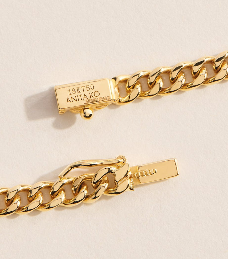 Anita Ko yellow gold sapphire chain bracelet 16.5cm, UK version