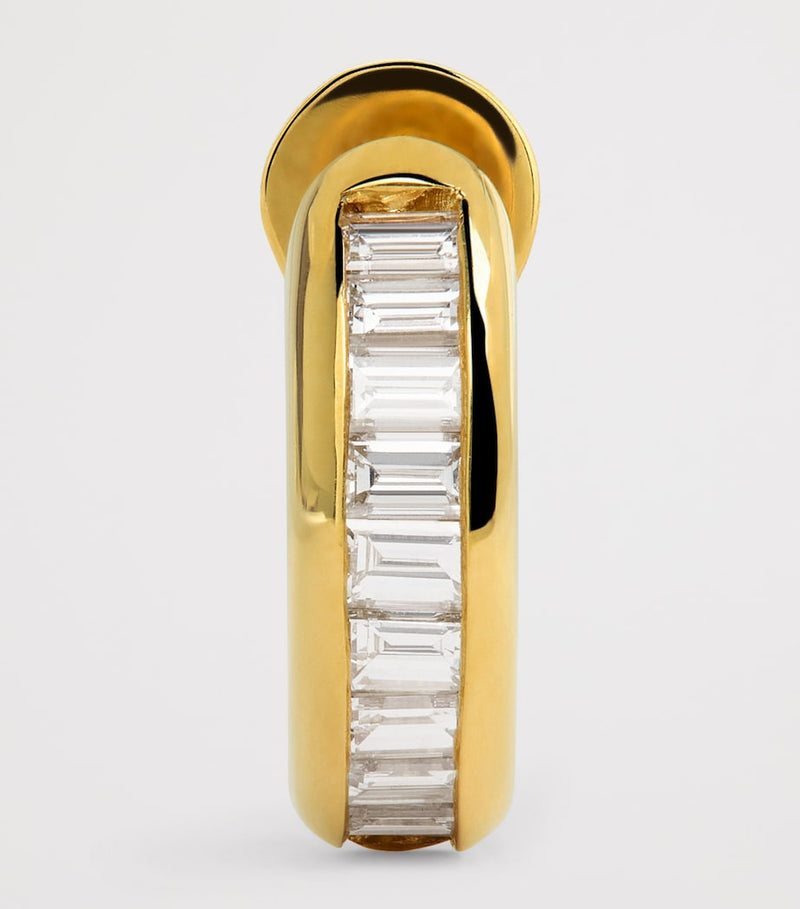 Spinelli Kilcollin yellow gold diamond mini single hoop earring - British product
