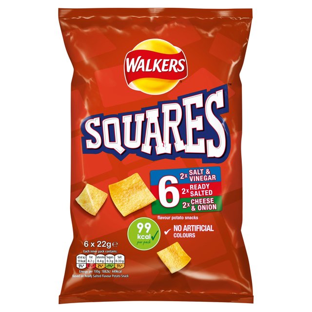 Walkers Squares Variety Multipack Snacks 6 per pack GOODS M&S