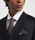 Isaia silk printed pocket square 33cm - British product