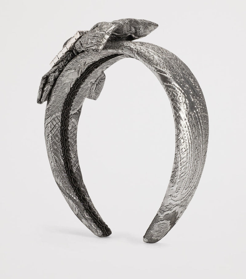 Dolce&Gabbana kids jacquard bow headband with diamante details - British product