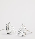 Harrods white gold diamond pear stud earrings 1.00ct (British brand)