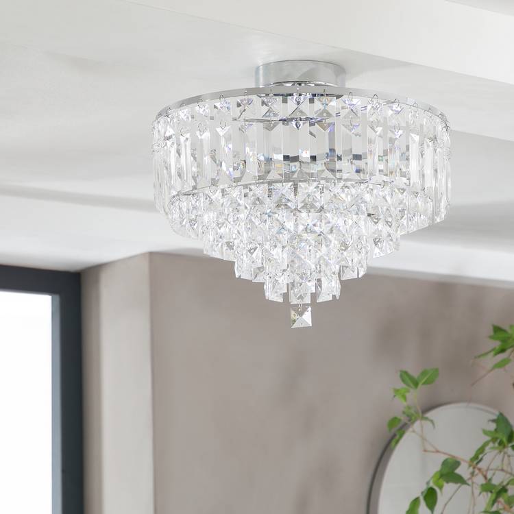 Argos Home Olivia ceiling light chrome clear 33cm (British brand)