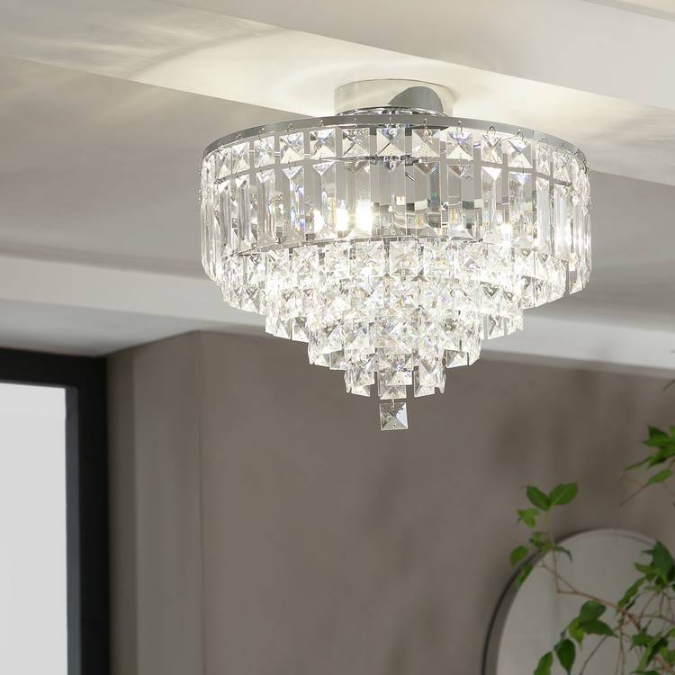 Argos Home Olivia ceiling light chrome clear 33cm (British brand)