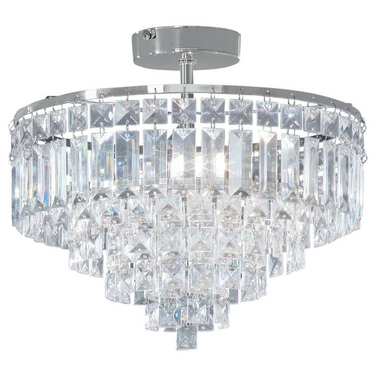 Argos Home Olivia ceiling light chrome clear 33cm (British brand)