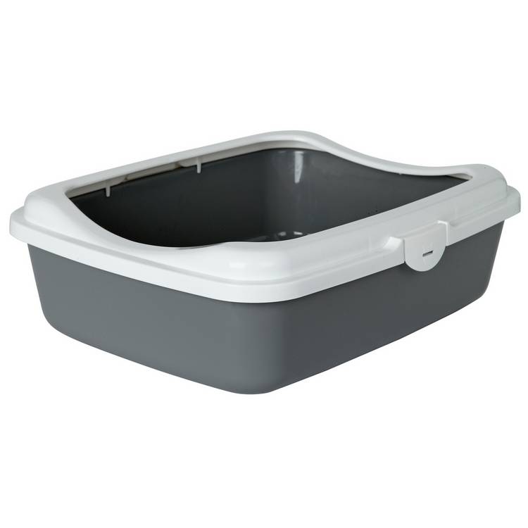 Cat litter tray with raised shield 49x38cm, imported from the UK