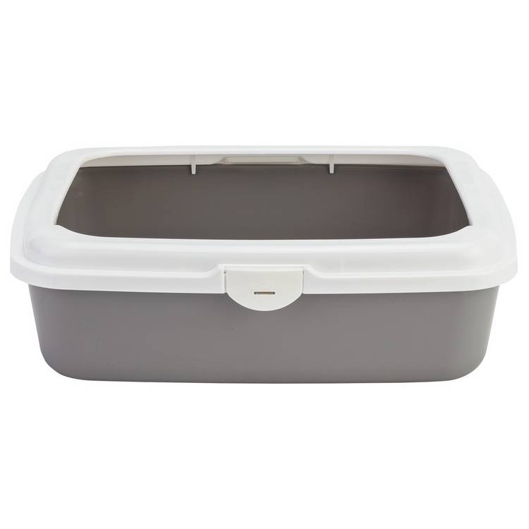 Cat litter tray with raised shield 49x38cm, imported from the UK