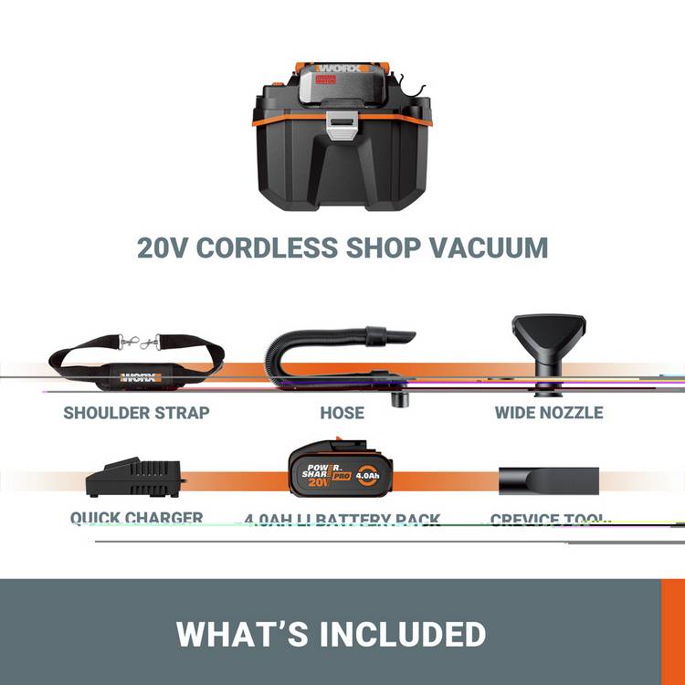 Worx cordless wet dry vacuum cleaner 20V, UK version