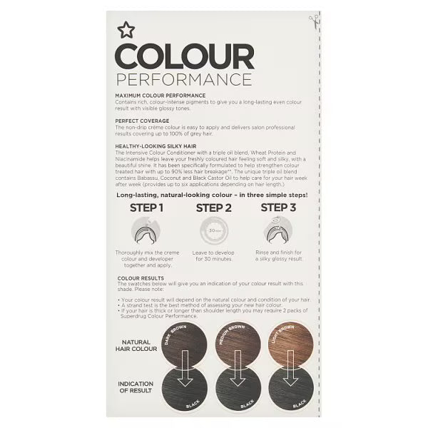 Superdrug Natural Black Permanent Hair Dye Kit (British brand)